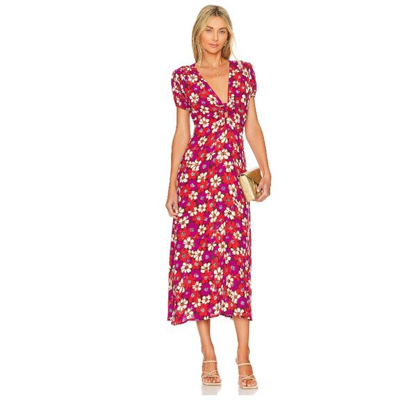 Faithfull the Brand Dresses & Skirts - Faithfull The Brand Mailee Midi Dress Women's Medium Colorful Floral Front Tie